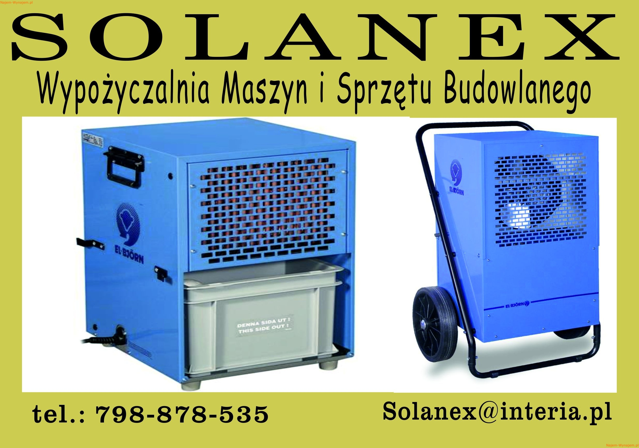 Wynajmę Osuszacz powietrza El Bjorn 16l / 55l Wynajem - Wypożyczalnia