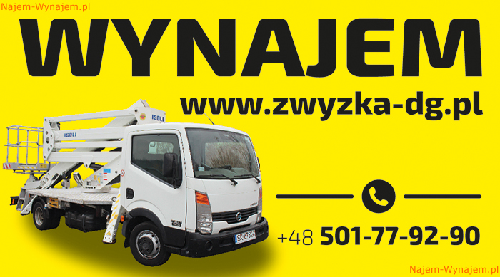 zwyżka, podnośnik koszowy, wynajem, zwyzka-dg 21m