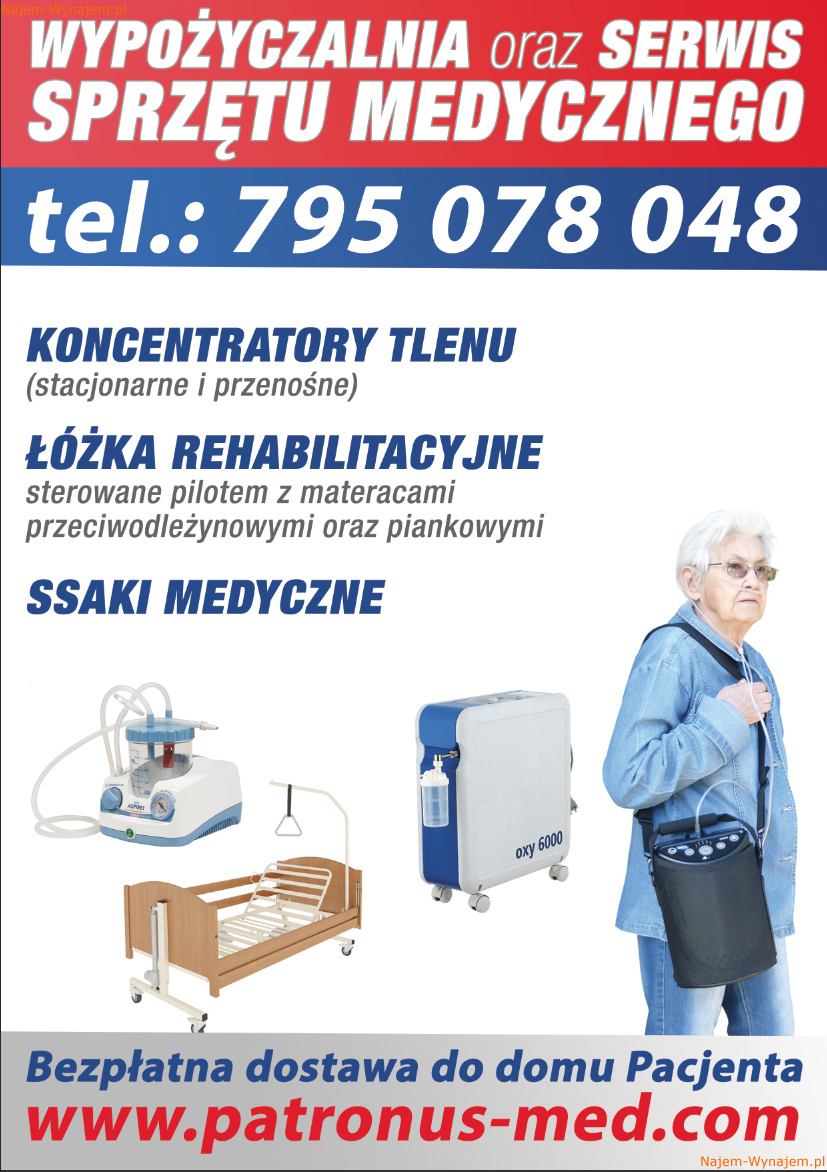 Koncentrator tlenu. Wypożyczalnia czynna 24/7.  Szeroki asortyment.