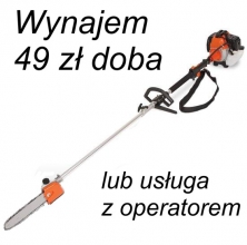 wynajem okrzesywarka do gałęzi, przecinarka do gałężi na wysięgniku 5 m!