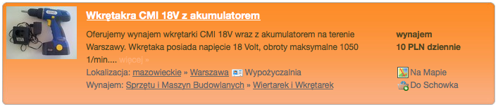 Podświetlenie Oferty Wynajmu